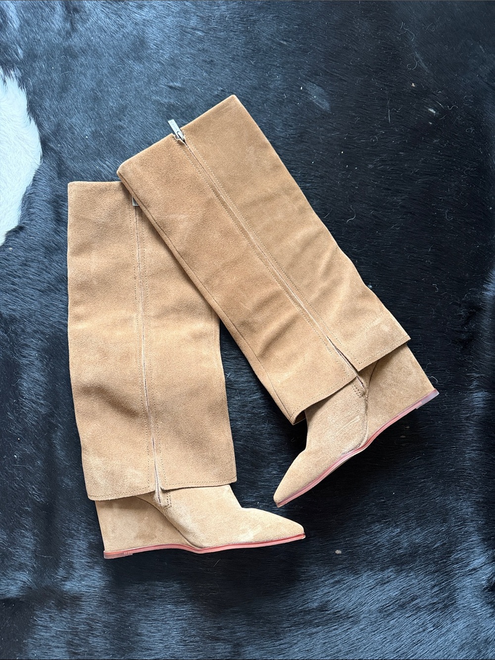 Vince Camuto Tan Suede wedge boot